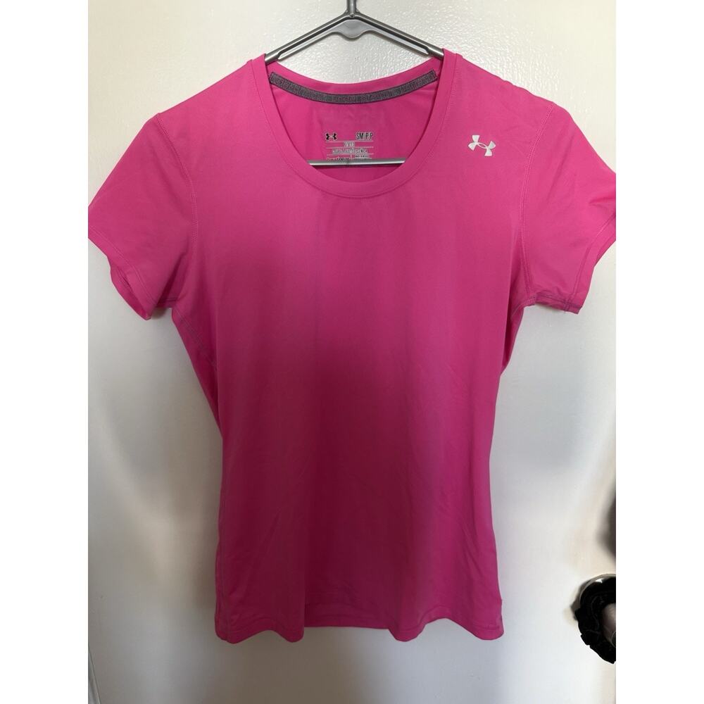 Under Armour HeatGear Pink Short Sleeve Performance Shirt Women’s Small